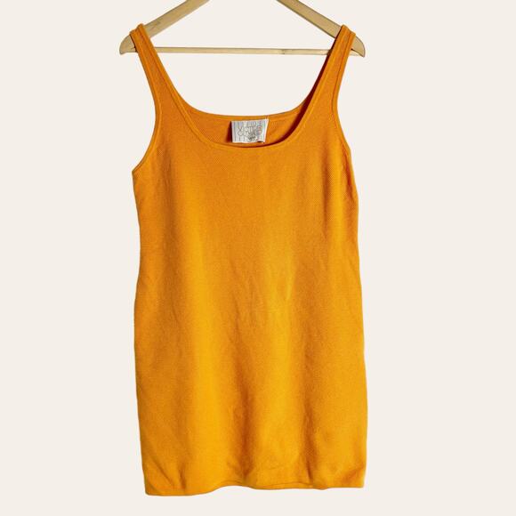 Victor Glemaud Peach Orange Wool Jersey Sleeveless Scoop Neck Mini Dress Size L - Picture 5 of 13